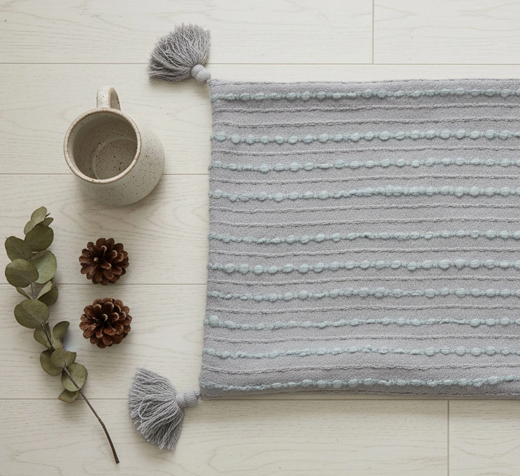 Soft Cotton Plus Acrylic Throw Bedcover | Super Soft & Breathable Throw Blanket for Bed & Sofa | Lightweight Decorative Throw (Grey, 50 x 60 Inches)