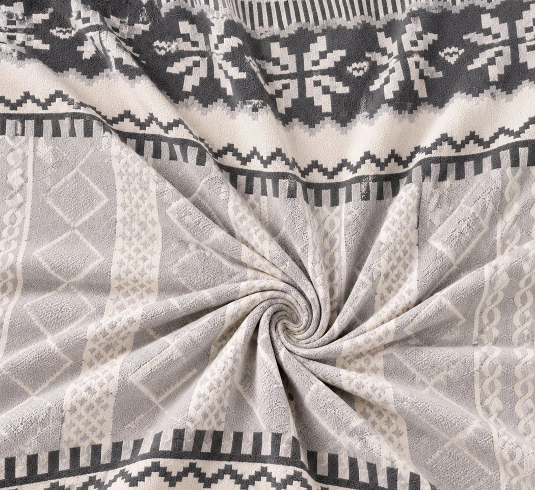 Grey Cotton Polyester Throw Blanket with Tassel – 50 × 60 Inches Throw