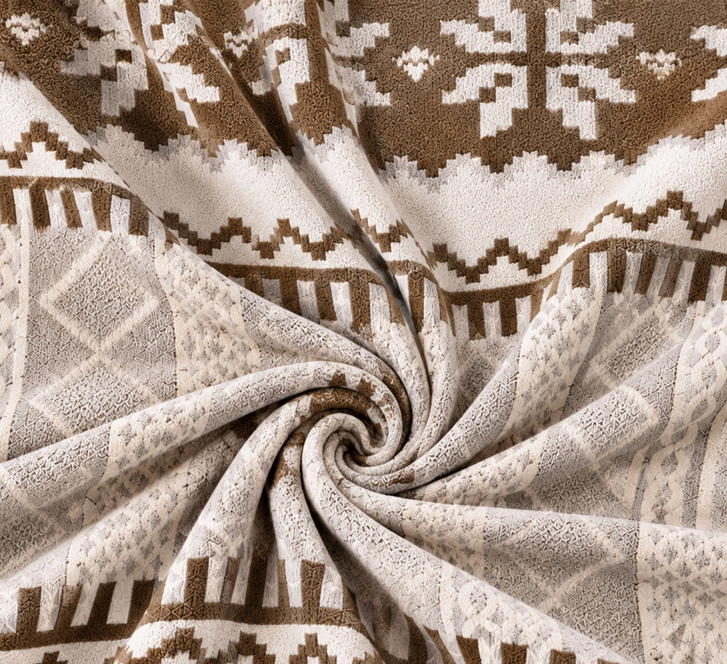 Brown Cotton Polyester Throw Blanket with Tassel – 50 × 60 Inches Throw.