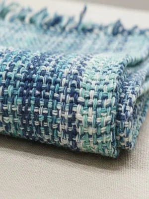 Acrylic Chunky Knitted Throw Blanket | Unique Multicolor Design with Fringes | Soft & Cozy Sofa & Bed Throw (50 x 60 Inches)
