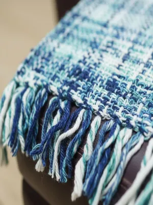 Acrylic Chunky Knitted Throw Blanket | Unique Multicolor Design with Fringes | Soft & Cozy Sofa & Bed Throw (50 x 60 Inches)