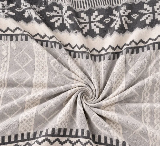Grey Cotton Polyester Throw Blanket with Tassel – 50 × 60 Inches Throw